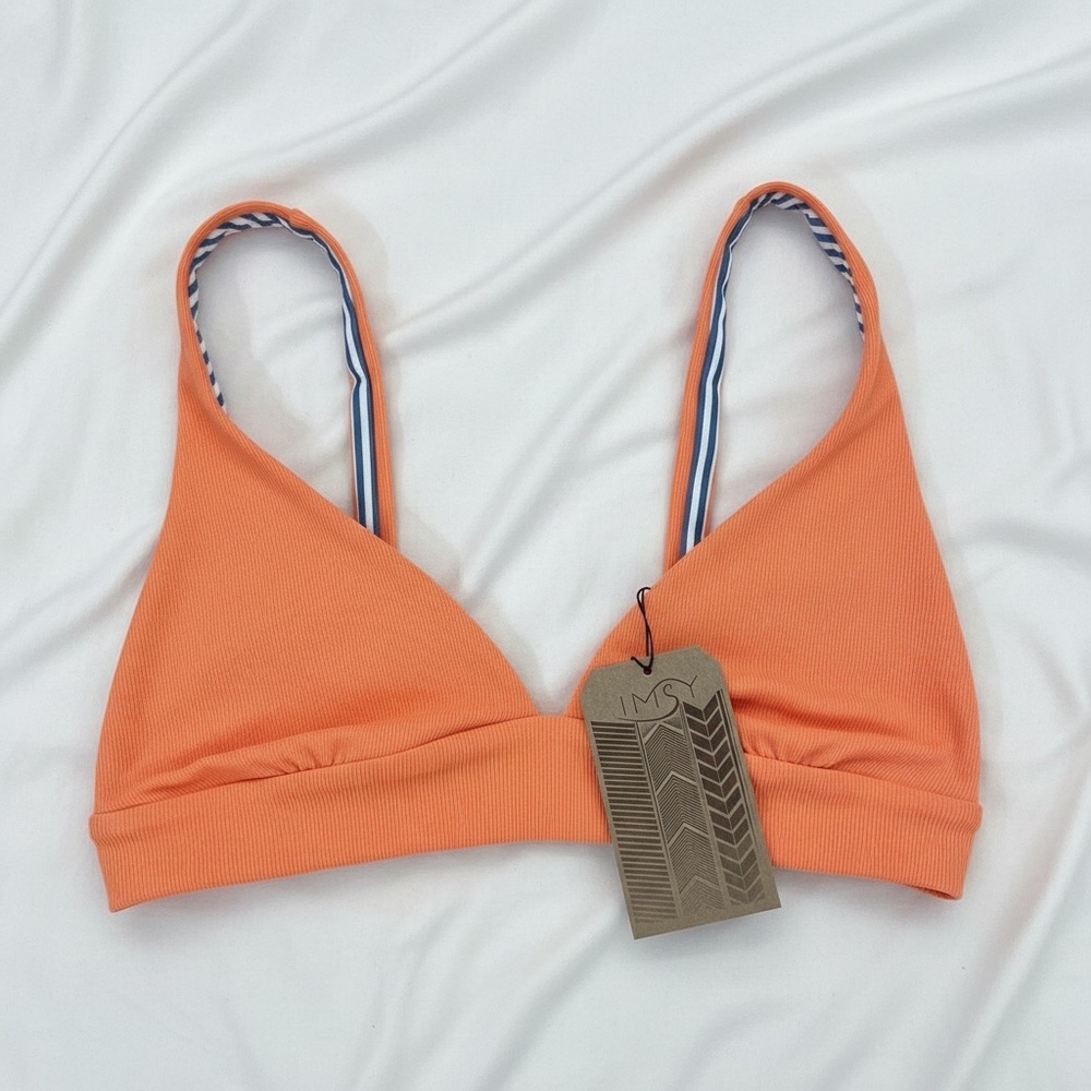 NWT Imsy Women's Claire Reversible Ribbed Bikini Top - Large
 b45
